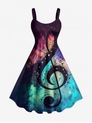 Robe hawaïenne grande taille à imprimé galaxie ombré et symboles musicaux - Concorde 5X