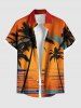 Coconut Tree Sunset Sea Print Plus Size Matching Hawaii Beach Outfit For Couples -  