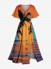 Coconut Tree Sunset Sea Print Plus Size Matching Hawaii Beach Outfit For Couples -  