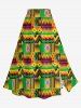 Ethnic Pattern Print Plus Size Hawaii Matching Set -  