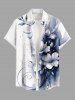 Flowers Paint Splatter Print Plus Size Matching Hawaii Beach Outfit For Couples -  