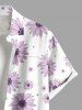 Plus Size Daisy Flowers Print Buttons Pocket Hawaii Shirt For Men -  