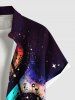 Chemise hawaïenne à poches boutons, imprimé galaxie ombrée, grande taille, pour hommes - Concorde 2XL