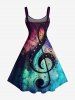 Robe hawaïenne grande taille à imprimé galaxie ombré et symboles musicaux - Concorde 5X