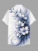 Plus Size Flowers Paint Splatter Print Buttons Pocket Hawaii Shirt For Men -  