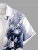 Plus Size Flowers Paint Splatter Print Buttons Pocket Hawaii Shirt For Men -  