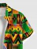Plus Size Ethnic Pattern Print Buttons Pocket Shirt For Men -  