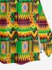 Plus Size Ethnic Pattern Print Split Skirt -  