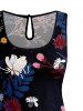 Plus Size Tropical Leaf Branch Flower Print Hawaii Drawstring Pocket Romper -  