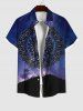 Galaxy Ethnic Floral Colorblock Print Plus Size Matching Hawaii Beach Outfit For Couples -  