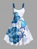 Tenue de plage hawaïenne assortie grande taille pour couples, imprimée de fleurs, tortues et oiseaux. - Blanc 