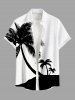 Coconut Tree Two Tone Print Plus Size Matching Hawaii Beach Outfit For Couples -  