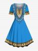 Ethnic Pattern Print Plus Size Matching Hawaii Beach Outfit For Couples -  