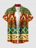 African Print Ethnic Geometric Graphic Plus Size Matching Hawaii Beach Outfit For Couples -  