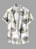 Tropical Leaf Flowers Print Plus Size Matching Hawaii Beach Outfit For Couples -  