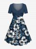 Flowers Leaf Tropical Print Plus Size Matching Hawaii Beach Outfit For Couples -  