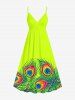 African Print Peacock Feather Plus Size Matching Hawaii Beach Outfit For Couples -  