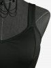Robe trapèze à imprimé rose gothique et lacets superposés - Noir S