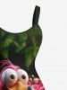 Plus Size Flamingo Coconut Tree Tropical Print Hawaii Tank Dress -  