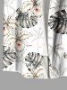 Plus Size Tropical Leaf Flowers Print Buttons Pocket Hawaii Shirt For Men -  