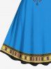 Robe hawaïenne vintage à imprimé ethnique grande taille - Bleu XS