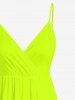 Robe hawaïenne cache-cœur à imprimé plumes de paon grande taille - Vert M