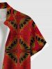 Plus Size Ethnic Graphic Print Hawaii Button Pocket Shirt For Men -  