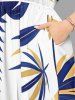 Robe midi trapèze grande taille à imprimé floral tropical et hibiscus, style hawaïen, avec poches fendues - Blanc S