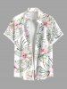Flowers Leaf Tropical Print Plus Size Matching Hawaii Beach Outfit For Couples -  