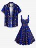 African Print Peacock Feather Plus Size Matching Hawaii Beach Outfit For Couples -  