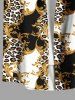 African Print Floral Leopard Colorblock Plus Size Matching Hawaii Beach Outfit For Couples -  