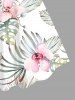 Plus Size Flowers Leaf Tropical Print Hawaii Tank Dress -  