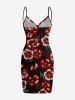 Paréo de plage convertible grande taille à imprimé floral et feuilles, style hawaïen - Noir 5X
