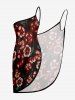 Paréo de plage convertible grande taille à imprimé floral et feuilles, style hawaïen - Noir 5X