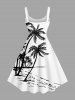 Robe débardeur hawaïenne imprimée cocotiers grande taille - Blanc S