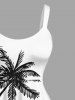 Robe débardeur hawaïenne imprimée cocotiers grande taille - Blanc S