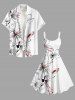 Plus Size Tropical Flowers Print Hawaii Tank Dress -  
