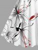 Plus Size Tropical Flowers Print Hawaii Tank Dress -  