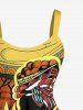 Plus Size Ethnic Lady Sun Print Hawaii Tank Dress -  