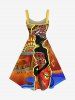 Plus Size Ethnic Lady Sun Print Hawaii Tank Dress -  