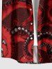 Plus Size Octopus Print Hawaii Button Pocket Shirt For Men -  