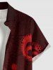 Plus Size Octopus Print Hawaii Button Pocket Shirt For Men -  