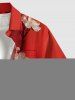 Chemise hawaïenne à imprimé floral et poches boutonnées grande taille pour hommes - Rouge S