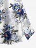 Plus Size Flower Leaf Print Hawaii Split A Line Skirt -  