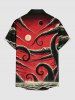 Chemise hawaïenne à poches boutonnées, imprimé pieuvre, mer et lune, grande taille pour homme - Rouge S