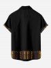 Plus Size Ethnic Pattern Print Buttons Pocket Hawaii Shirt For Men -  