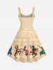 Plus Size Ethnic Dancer Geometric Pattern Print Hawaii Tank Dress -  
