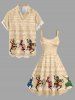 Plus Size Ethnic Dancer Geometric Pattern Print Hawaii Tank Dress -  