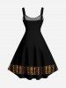 Robe débardeur hawaïenne à imprimé ethnique grande taille - Noir L