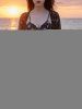 Moon SunStar Print Cinched Ruched Boysleg Tankini Swimsuit With Mesh Cover -  